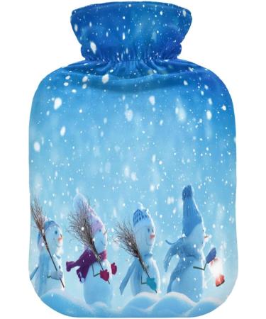 Snowmen Standing Christmas Hot Water Bottle 2L - Pain Relief & Warmth for Adults | Perfect Bed & Foot Warmer - Buy Online on GoSupps.com