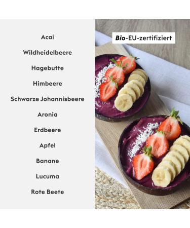 KIANO Superberries Mix | Organic Superfood Blend with Antioxidants | Rosehip Acai & Lucuma | 240g Berry Power - Buy Online on GoSupps.com