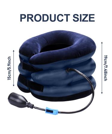 Baifulai Adjustable Neck Extension & Cervical Traction Device - Flocked PVC Neck Support Pillow for Stress Relief - Buy Online on GoSupps.com