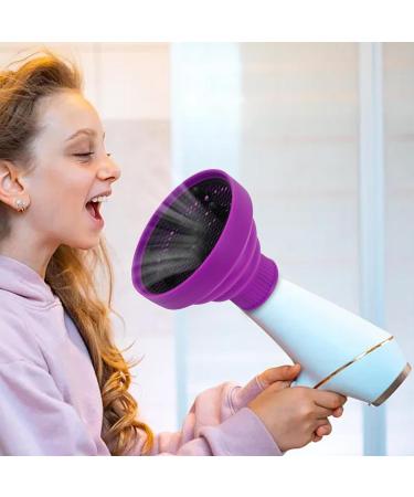 Pzuryhg Blow Dryer Vent Hood | Silicone Foldable Blow Dryer Nozzle Heat Resistant Soft Blow Dryer Accessory Multifunctional Hair Styling Supplies for Girls Purple - Buy Online on GoSupps.com