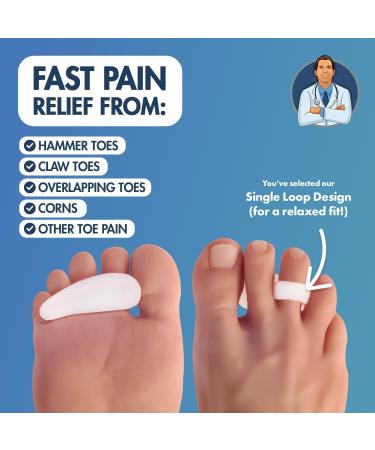 Dr. Frederick's Original Hammer Toe Gels - 2 Pairs | Hammer Toe Support for Men & Women | Joint Realignment & Cushioning - White 1 Loop Design - Buy Online on GoSupps.com
