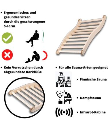 Shop 2x Hofmeister Ergonomic Sauna Backrest - High-Quality Linden Wood 51 cm Non-Slip Support Made in Europe - Buy Online on GoSupps.com