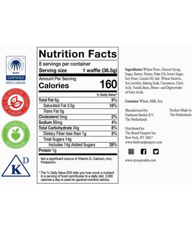 Daelmans Honey Stroopwafels - 8-Pack Cube Box for Sweet Treats - Buy Online on GoSupps.com