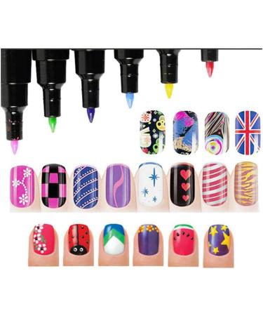 16PCS Nail Art Pen Painting Kit Drawing Dotting Nail Polish Pen 3d Nail Design Beauty Tools For Uv Gel Polish Assorted Colour - Buy Online on GoSupps.com