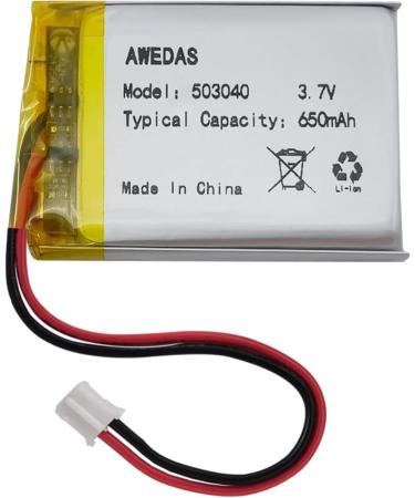 Buy 2 Pack 503040 Lipo Battery 3.7V 650mAh - Compatible Replacement for Multiple Devices | PH 2.54 & PH 2.0 JST Connector - Buy Online on GoSupps.com