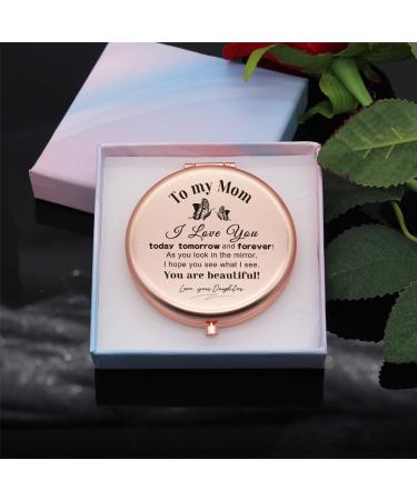 Muminglong Frosted Compact Makeup Mirror: Unique Birthday Gift for Mom from Daughter - Buy Online on GoSupps.com