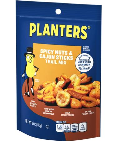 Planters Spicy Nuts & Cajun Sticks Trail Mix - 6oz Bags (Pack of 12) - Buy Online on GoSupps.com