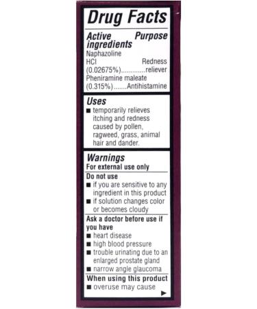 Opcon-A Eye Allergy Relief Drops 0.5 Fl Oz - Fast Soothing Relief for Itchy Watery Eyes | International Shipping Available - Buy Online on GoSupps.com