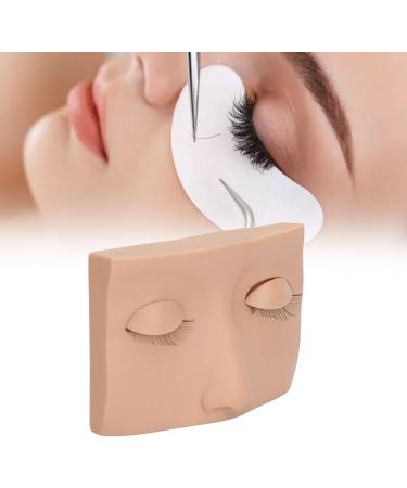 Vivid Half Face Makeup Head with 3 Pairs Removable Eyelids for Lash Extensions Practice Compact Lightweight Suitable for Display (Skin Color) - Buy Online on GoSupps.com