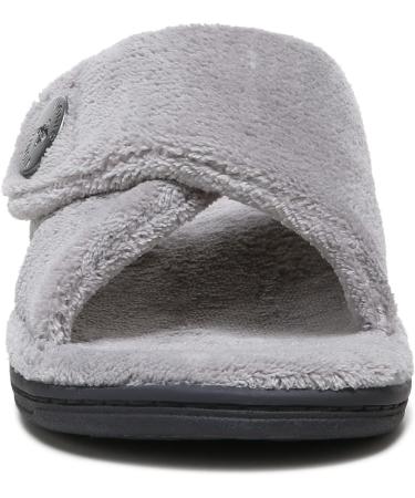 Vionic Women's Indulge Pauline Slipper - Comfortable Open Toe Spa Slippers with Arch Support & Three-Zone Comfort | Light Grey Size 9 Med - Ideal for Ladies - Buy Online on GoSupps.com