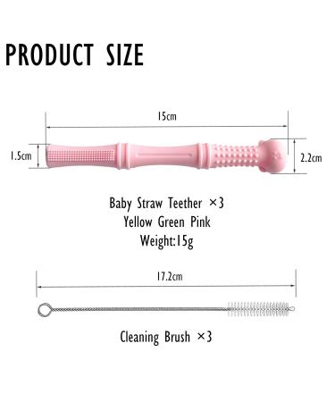 Nicein 3PCs Silicone Bite Tube Teething Aid for Babies | BPA-Free Chewing Toy & Cleaning Brushes | Sensory Molar Ring for 6-12 Months - Buy Online on GoSupps.com