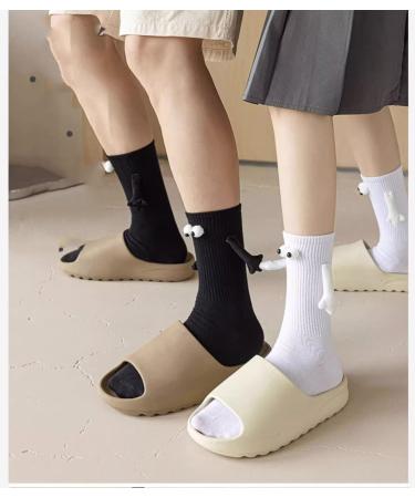 AYGJKIE Magnetic Suction Funny Couple Holding Hands Socks - Black 35-43 | 2 Styles 3D Doll Couple Socks - Buy Online on GoSupps.com