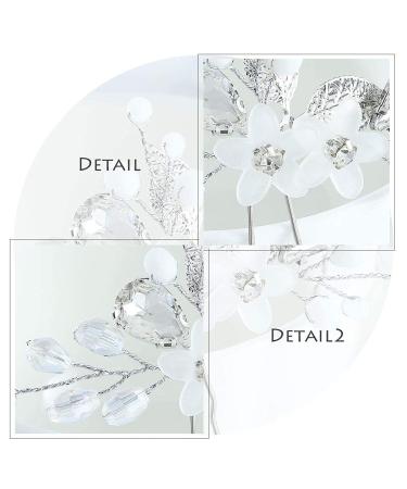 Silver Crystal Flower Wedding Hair Pins - Bridal Hair Accessories for Women/Girls (2-Pack) - Buy Online on GoSupps.com