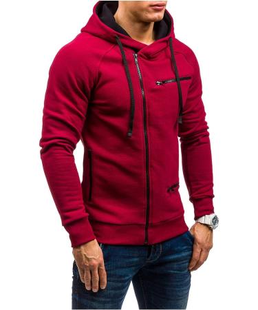 Hoodies for Men | Casual Workout Long Sleeve Pullover | X-Large Wine - Buy Online on GoSupps.com
