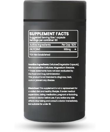 Live-Longer Ultra Pure Pure Glycine 500mg capsules 60 Count High Absorption for sleep quality muscle function and cognitive function. - Buy Online on GoSupps.com
