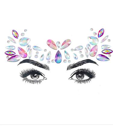 Bomine Mermaid Face Gems - Crystal Festival Rave Face Stickers | Temporary Tattoos for Women & Girls | 2 Sets - Buy Online on GoSupps.com