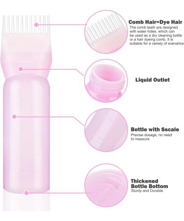 Artifresco Root Comb Applicator Bottle Hair Oil Applicator with Graduated Scale 6 Ounce Oil Applicator for Hair Dye Hair Root Comb Color for Scalp Treatment Essential (Purple) - Buy Online on GoSupps.com