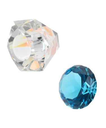 Beavorty 1Pc nail art crystal cup diamond dappen dish liquid powder dappen dish Crystal Dappen Dish Dappen Dish Bowl glass containers with lids glass tumbler Acrylic cover White crystal 5.5x5.5cm Blue