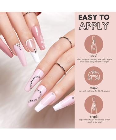 Makartt Gel Nail Polish Kit - 6 Colors Nude & Glitter Set with Nail Stickers - Soak Off DIY Manicure Kit - Holiday Gift - 10 Piece Set - Buy Online on GoSupps.com