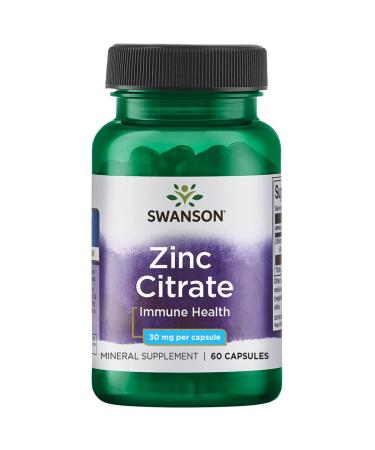 Swanson Zinc (Citrate) 30 Milligrams 60 Capsules - Buy Online on GoSupps.com