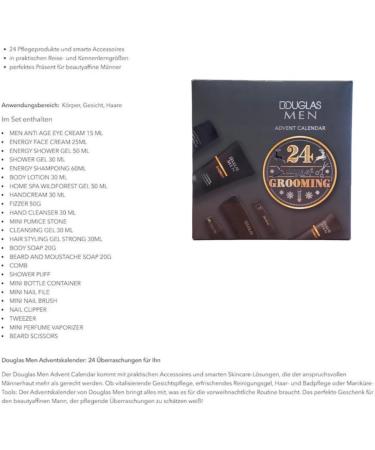 Douglas Advent Calendar 2024 for Men with Beauty Products Christmas Calendar for Men and Boys 24 Women's Care Products Advent Calendar with Derma Cream - Buy Online on GoSupps.com