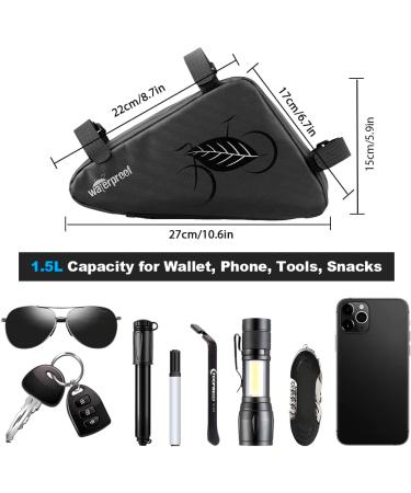 NDAkter Bike Bag - Water-Resistant Triangle Pouch for Phone, Wallet, Keys & Tools | Cycling Accessories for Road Bike MTB Commute - Buy Online on GoSupps.com