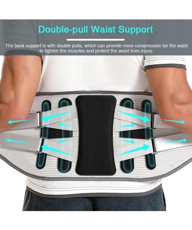 VitalVibe Lumbar Support Belt for Back Pain Relief - Adjustable XX-Large Back Brace for Men & Women - Gray - Buy Online on GoSupps.com