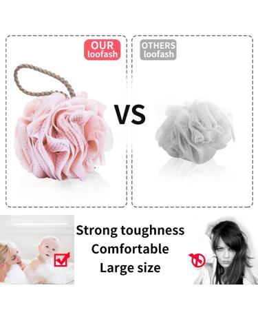 Bath Shower Loofah Sponge 6 Pack - Exfoliating Body Scrubber Mesh Pouf Ball for Cleanse and Soothe Skin (Pink/Green) - Buy Online on GoSupps.com