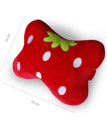 MissSoul 2Pcs Cute Red Strawberry Car Neck Pillows - Soft Comfortable Headrest Cushions for Driving - Buy Online on GoSupps.com