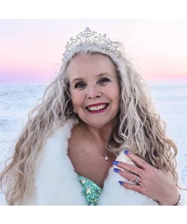 AW BRIDAL Crystal Wedding Tiara and Crown for Women - Silver Rhinestone Princess Crown for Bride - Birthday Queen and Wedding Accessory - Buy Online on GoSupps.com