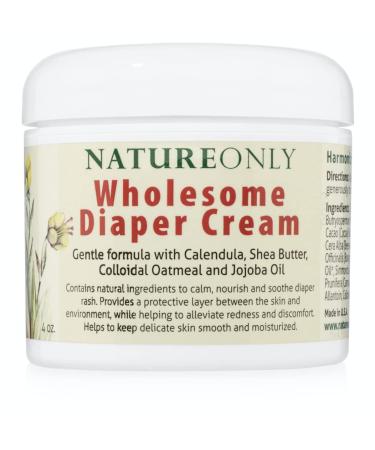 Nature Only Wholesome Diaper Cream. Calm  Nourish and Soothe Diaper Rash. Natural & Organic - 4 oz (Pack of 1)