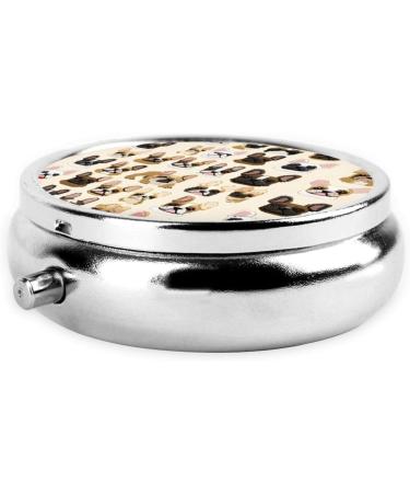 I Love French Bulldog Round Pill Box - 3 Compartment Portable Medicine Organizer | Travel-Friendly Decorative Pill Case in Black - Buy Online on GoSupps.com