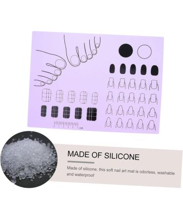 POPETPOP Silicone manicure pad fingernail mat silicone acrylic nail mat manicure mat silicone manicure art mat manicure tools acrylic manicure mat Silica gel coloring nail polish purple 28x20cm Purple - Buy Online on GoSupps.com