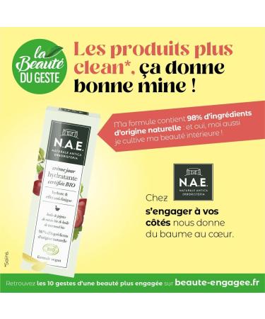 N.A.E. Moisturizing Day Cream for Face with Organic Grape Seed Oil and Sunflower Oil Organic 50ml - Buy Online on GoSupps.com