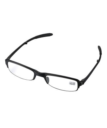 Aroncent reading glasses black in different strengths reading aid visual aid optics semicircular semolon glasses glasses for women men black (+1.5)