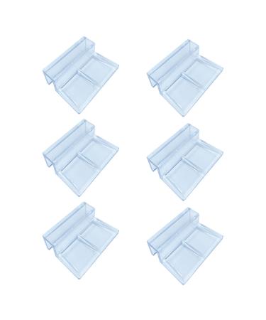 J-star 6 Pcs Aquarium Acrylic Clip for Rimless Aquariums, Glass Lid Support Holder Clip, Transparent Clip for Fish Tank 10 mm/0.39 in