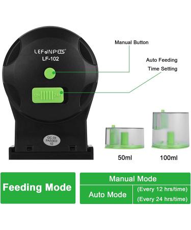 Lefunpets Automatic Fish Feeder with 2 Food Dispensers - Aquarium Tank Timer Auto Feeder | Green - Buy Online on GoSupps.com