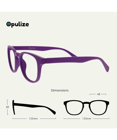 Opulize Pop Purple Round Reading Glasses +2.00 Magnification for Men and Women | Scratch Resistant with Spring Hinges - Buy Online on GoSupps.com