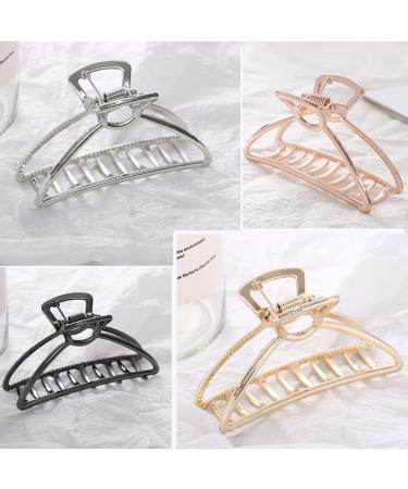 Large Metal Hair Claw Clips Set - 8PCS Hollow Hair Catch in 4 Colors - 3 Inches Size Nonslip Gold Metal Hair Clip for Women - Small Barrette Jaw Clamp - 8 Pieces - Buy Online on GoSupps.com