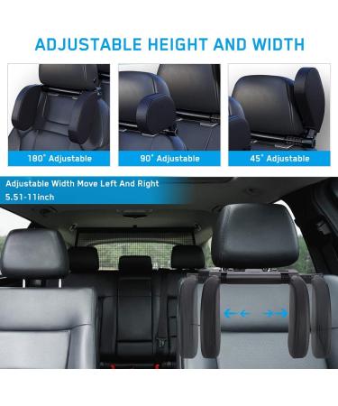 Auniq 180 Adjustable Car Seat Headrest Pillow - Telescopic Leather Support for Road Trips - Black - Buy Online on GoSupps.com