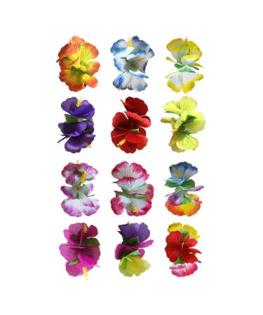 Lurrose Hair Clips Hawaii Hibiscus Flowers Hawaii Hair Accessories for Beach Party Wedding Party Birthday 12pcs
