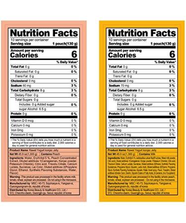 Rawel Tingle Delicous Konjac Jelly 1box (130ml x 10packs) / 6 Calories per Pouch / Sugar Free / Low Calories / Fruit Flavor Jelly with Low carb / Drinkable Zero Sugar Jelly Dessert (Yogurt) - Buy Online on GoSupps.com