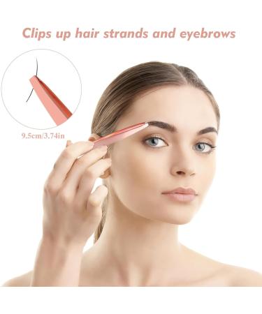 3 PCS Eyelash Tweezers Set - Stainless Steel Lash & Brow Tool Kit in Rose Gold - Buy Online on GoSupps.com
