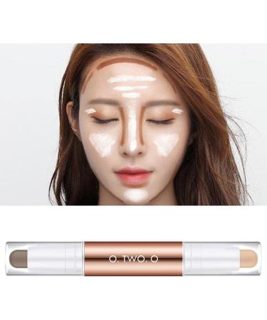 jojomis Highlighters Stick Double-Head Makeup Concealer Contouring Cream Set Face Highlighters Sticks - Beige + Cold Brown - Buy Online on GoSupps.com