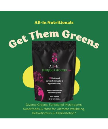 All In Nutritionals Jungle Greens-30 Servings Per Pouch! A Truly one of a Kind Pure Potent and Clean Green superfood Formula- 1 Scoop Serving. - Buy Online on GoSupps.com