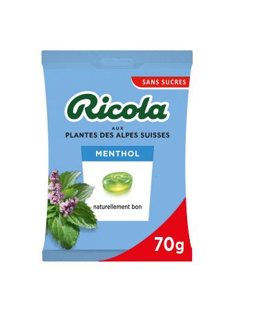 Ricola - Plant Sweets - Menthol Fragrance - Soothing and Extra Fresh - Sugar Free - Natural Dyes and Flavors - Swiss Made - 1 Sachet of 70g