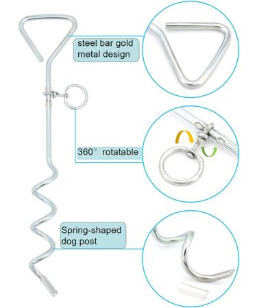 Shawfly Premium Steel Dog Stake & Cable Tie - 3m 5m 10m for Outdoor & Camping - Ideal for Medium Dogs & Puppies - Buy Online on GoSupps.com