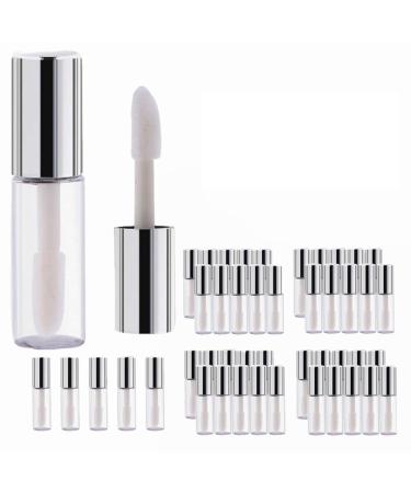 45 pieces 1.2 ml of empty lip gloss tube container mini reusable and refillable lip gloss bottle clear body for DIY cosmetics travel women makeup