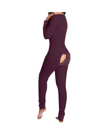 Ronony pajamas women long open step comfortable homewear house suit one -piece thermo lip print pajamas with buttocks cuddly long sexy v necklace overall button split onesies