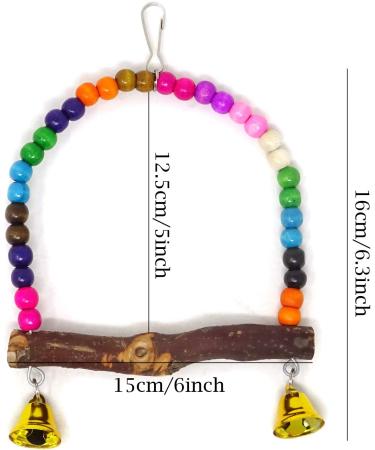 HONBAY Wooden Bird Swing Perch Toy for Small Birds - Parrot Hanging Toy - Buy Online on GoSupps.com